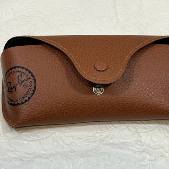 NEW Ray-Ban Sunglasses Soft Leather Brown Case 6.7" - Picture 5 of 14